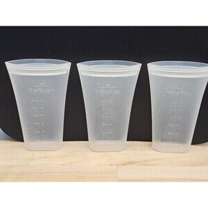 Zip Top Reusable 100% Platinum Silicone Breast Milk Storage Bags SET OF 3